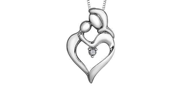 Maple Leaf Forever Sterling Silver .015TW Diamond Necklace PP2694