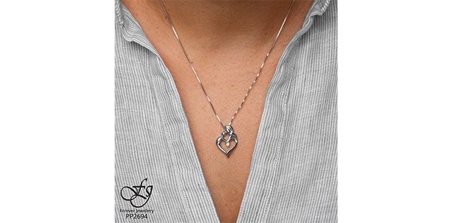 Maple Leaf Forever Sterling Silver .015TW Diamond Necklace PP2694