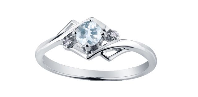 Corona Aquamarine 10KW Gemstone Ring R51Z39