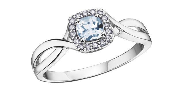 Corona Aquamarine 10KW Gemstone Ring R51Y64