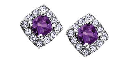 Corona Amethyst 10KW Gemstone Earrings EE2351