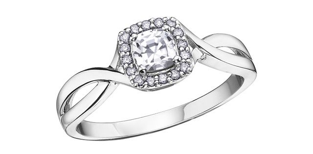 Corona White Topaz 10KW Gemstone Ring R51Y64