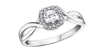 Corona White Topaz 10KW Gemstone Ring R51Y64