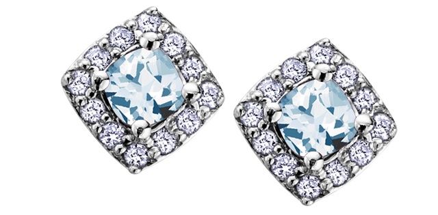Corona Aquamarine 10KW Gemstone Earrings EE2351