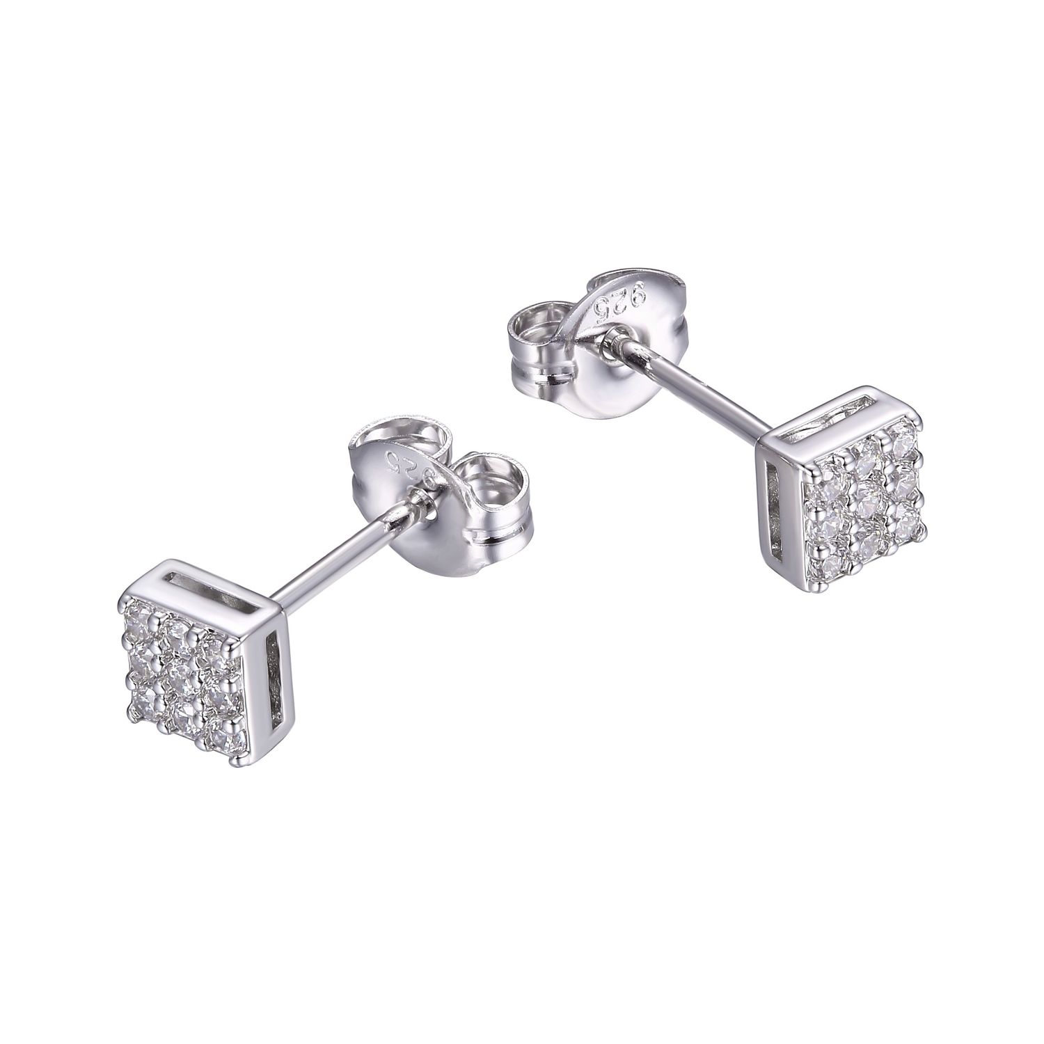 Reign Sterling Silver Micro Pave Square Stud Earrings R2ALLH0000