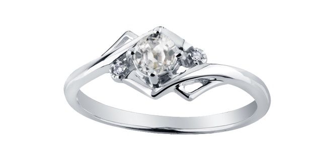 Corona White Topaz 10KW Gemstone Ring R51Z39