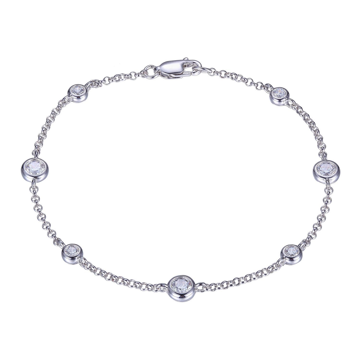 Reign Sterling Silver Round Bezel Bracelet R1A6EW9722