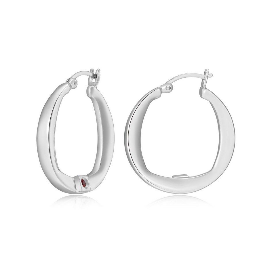 ELLE Sterling Silver New Form Hoop Earrings 62L487A00Q