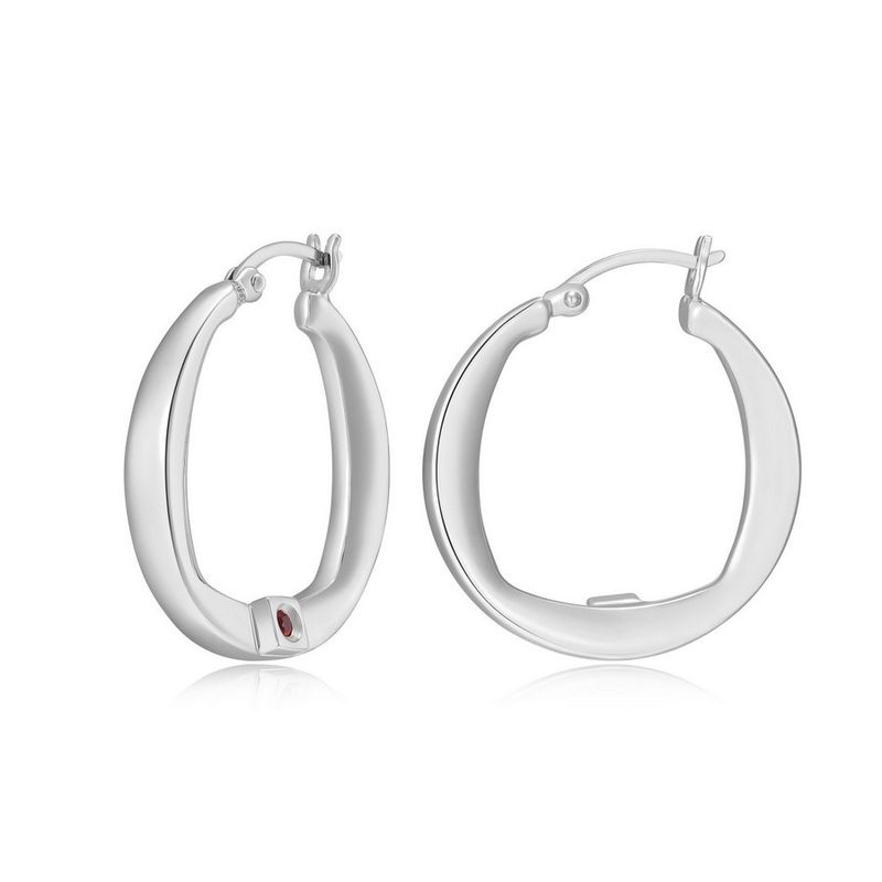 ELLE Sterling Silver New Form Hoop Earrings 62L487A00Q