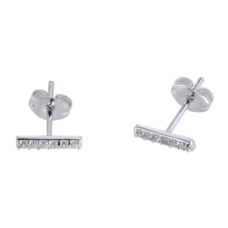 Reign Sterling Silver Cubic Zirconia Bar Stud Earrings R2AHTZ0000