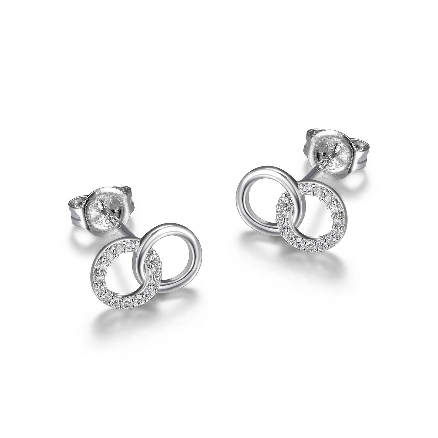 Reign Sterling Silver Cubic Zirconia Interlocking Circle Stud Earrings R2AN660000