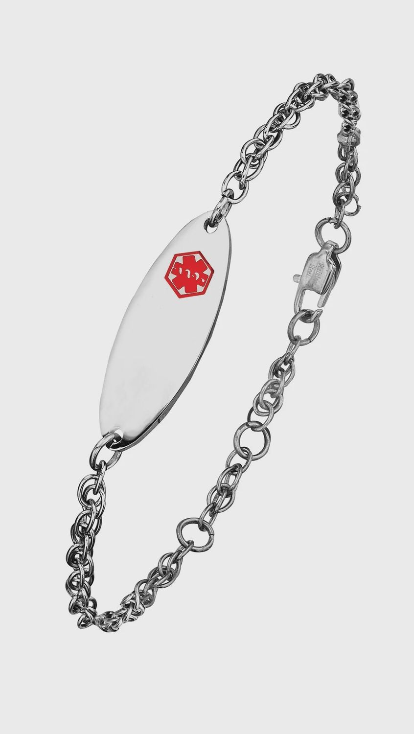 Perrin Stainless Steel Medical ID Ladies Bracelet 6mm
