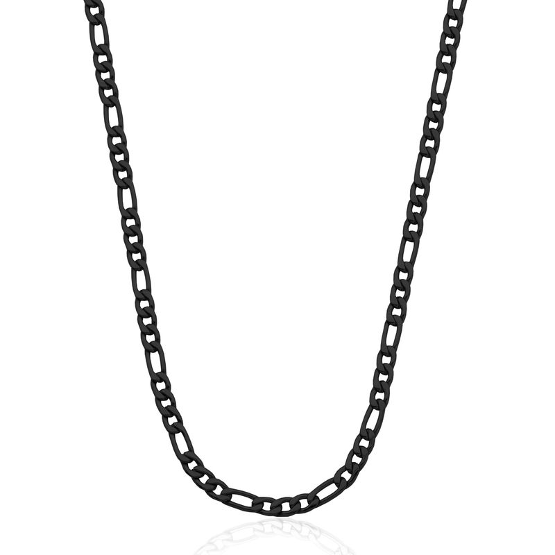 SteelX Chain Stainless Steel - Black Plated Figaro 24" T0XD780424