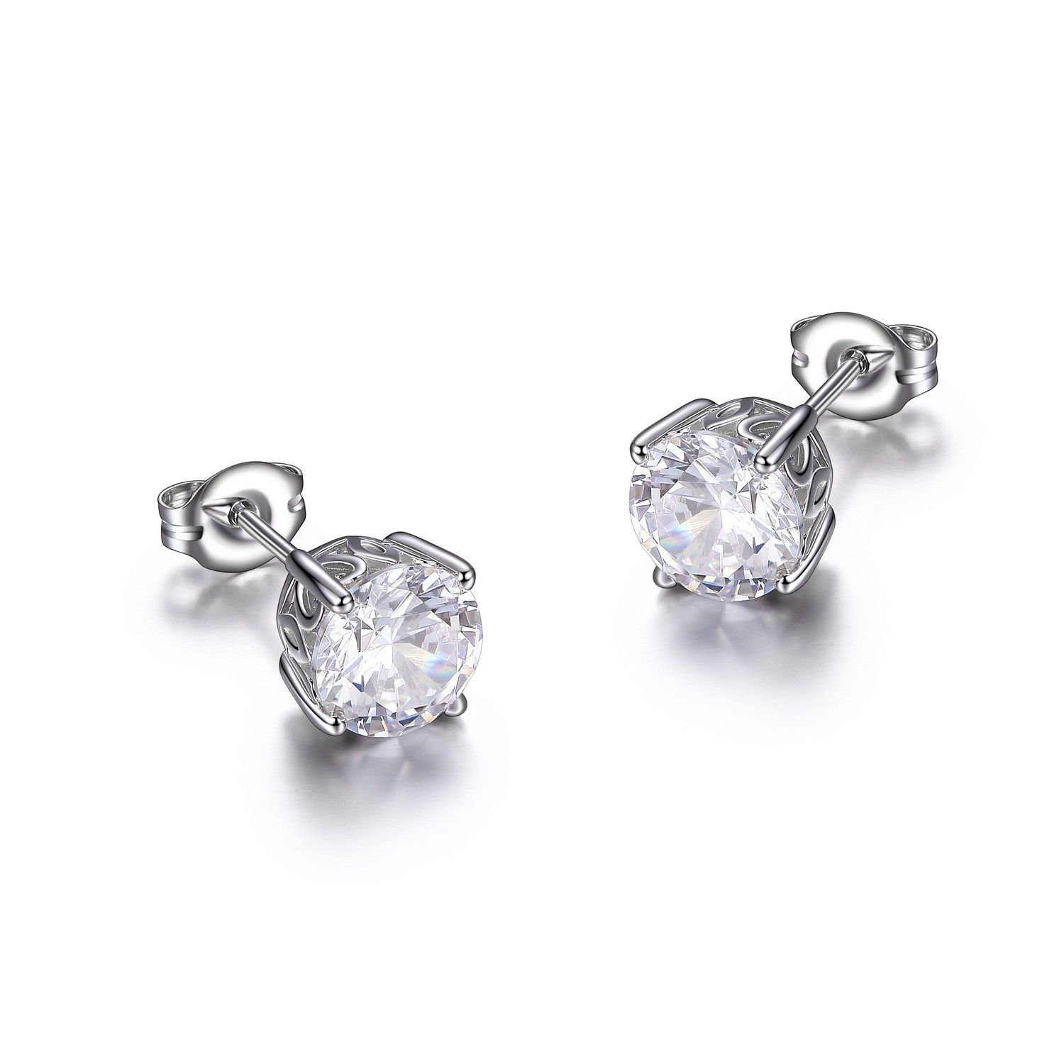 Reign Sterling Siver Cubic Zirconia Round Stud Earrings R2ALK30000