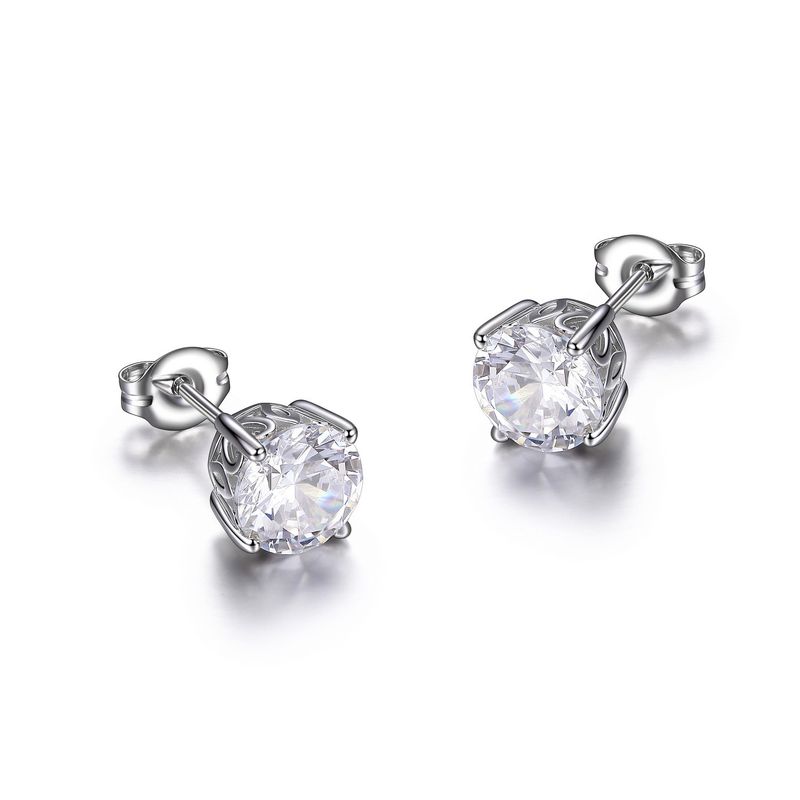 Reign Sterling Siver Cubic Zirconia Round Stud Earrings R2ALK30000