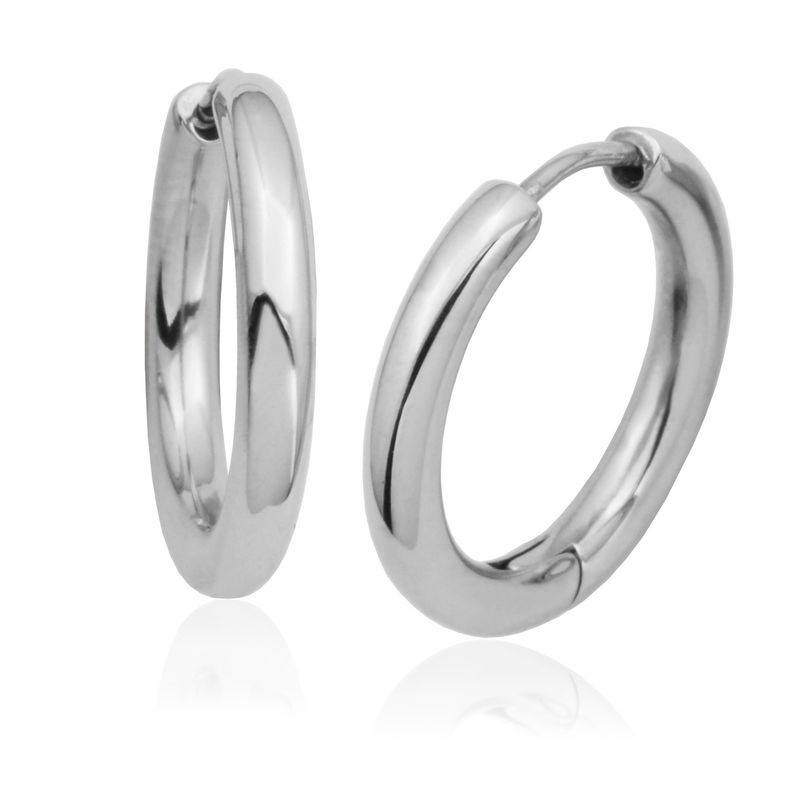 SteelX Earrings Stainless Steel - 20MM Polished Huggies T2XE120115
