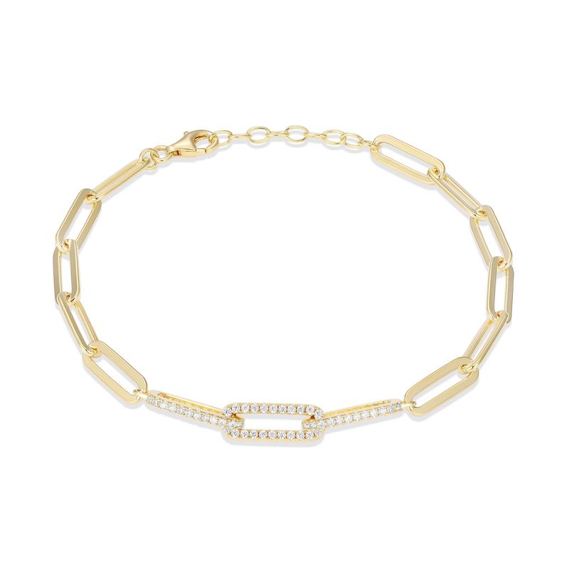 Reign Sterling Gold Plated Paperclip Link Bracelet 31ABFF9741
