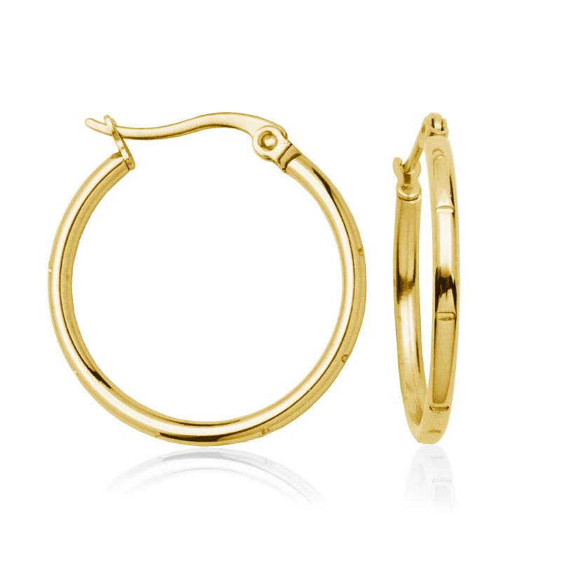 SteelX Earrings Stainless Steel - 25MM Gold Plated Hoop T2XE720200