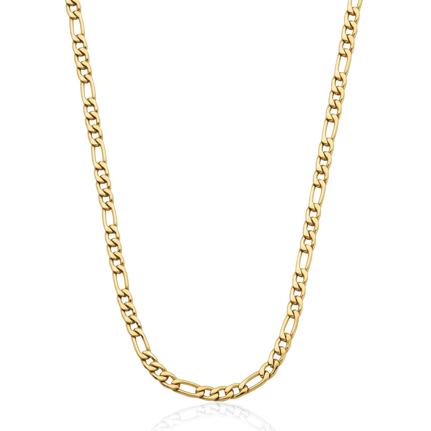 SteelX Necklace Stainless Steel - Gold Plated Figaro 24" T0XD780224
