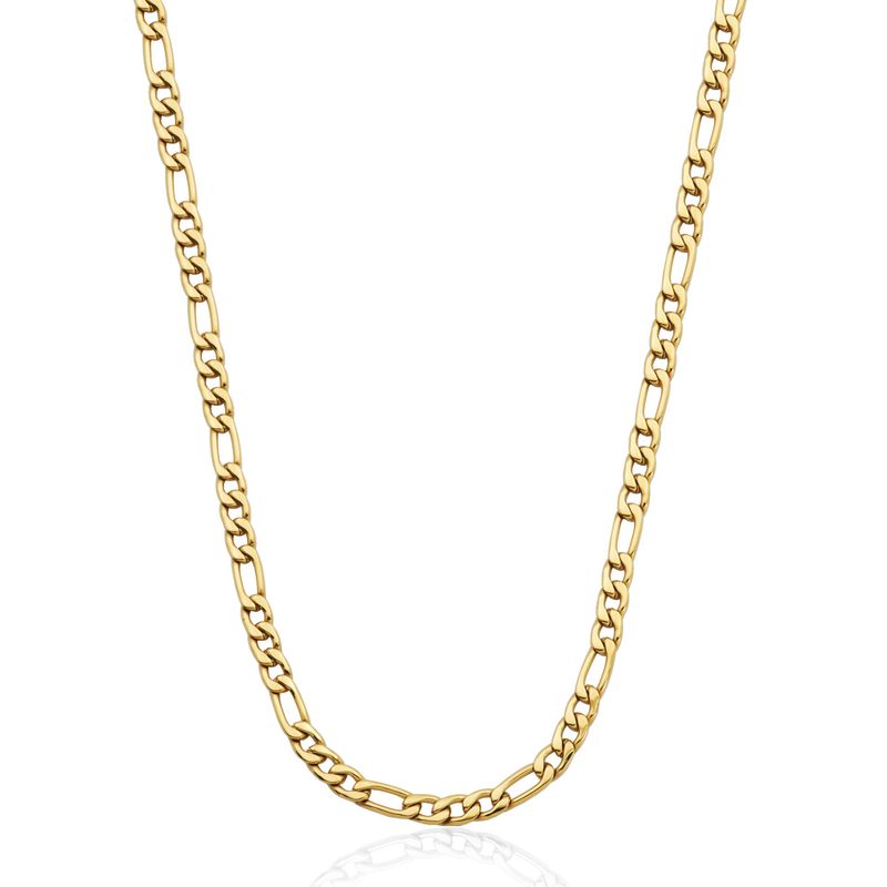 SteelX Necklace Stainless Steel - Gold Plated Figaro 24" T0XD780224