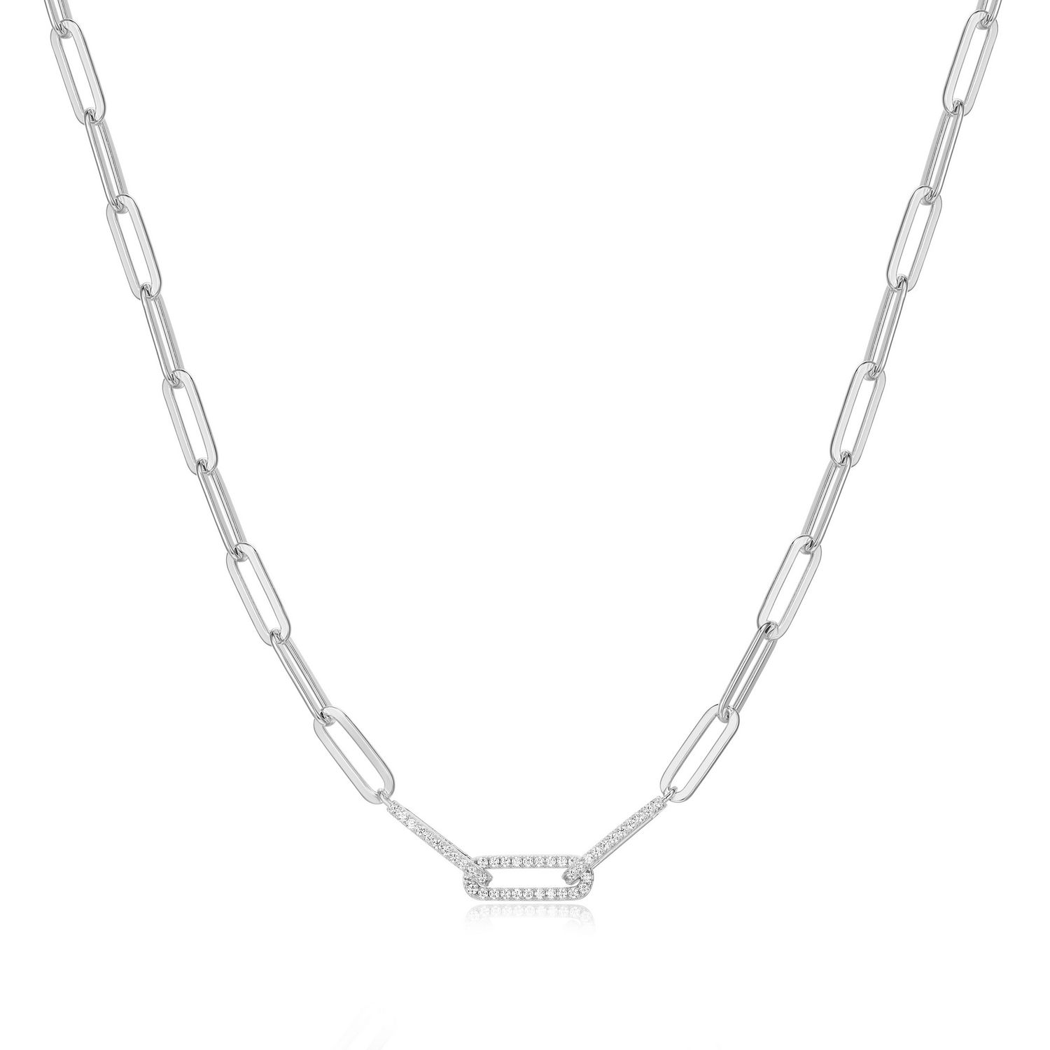 Reign Sterling Silver Paperclip Link Necklace R0AAX60044