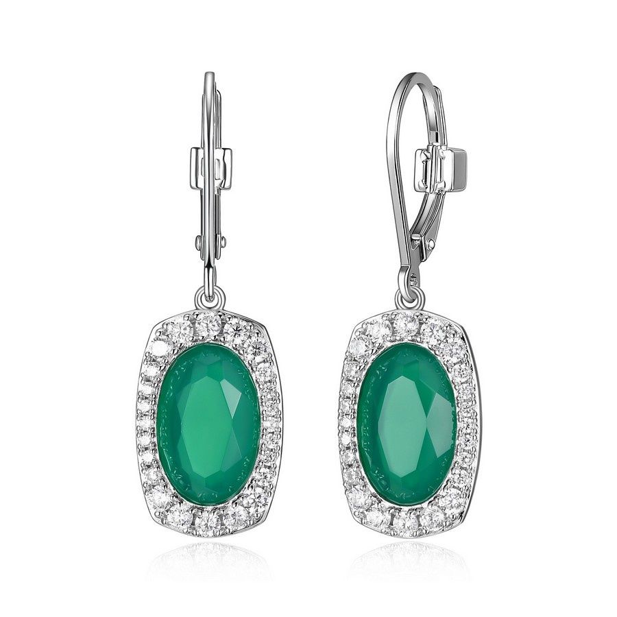 ELLE Sterling Silver Aureole Green Earrings R2LCGLA403