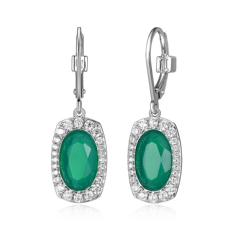 ELLE Sterling Silver Aureole Green Earrings R2LCGLA403