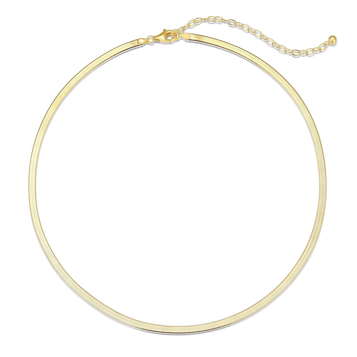 Reign Sterling Gold Plated Flat Snake Necklace 30AA7V9744