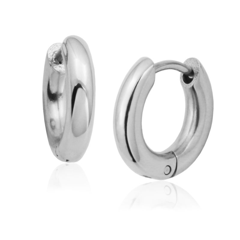 SteelX Earrings Stainless Steel - 13MM Polished Huggies T2XE120180
