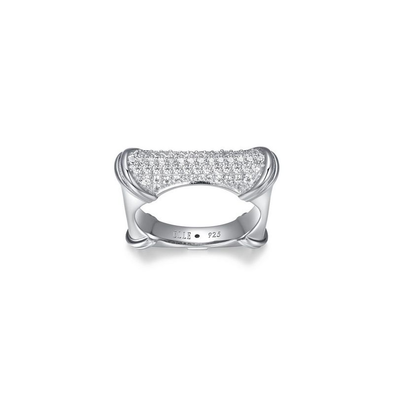 ELLE Sterling Silver Bamboo Ring size 8 R4LAGT00