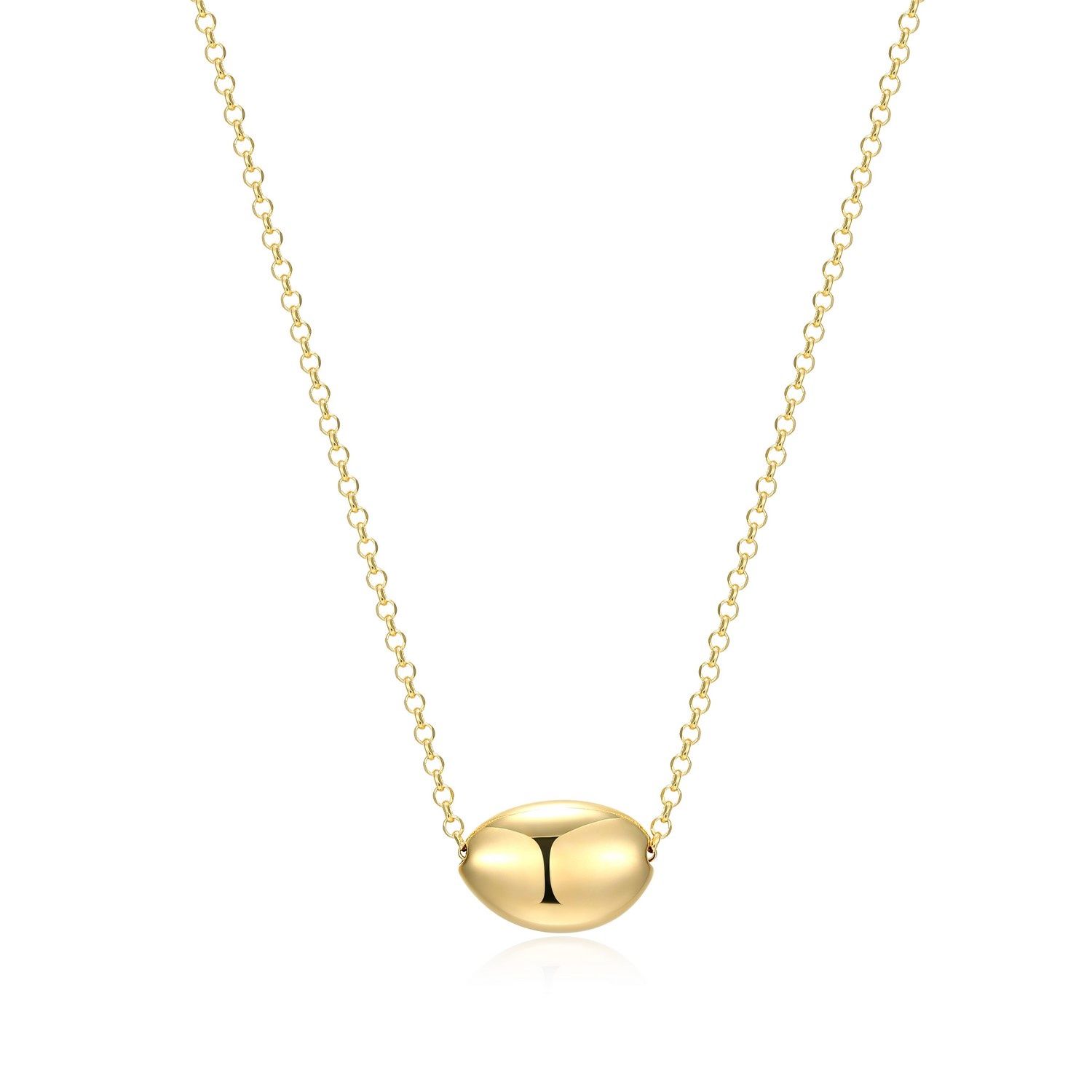 Reign Sterling Gold Plated Pebble Necklace 30ACHRA014