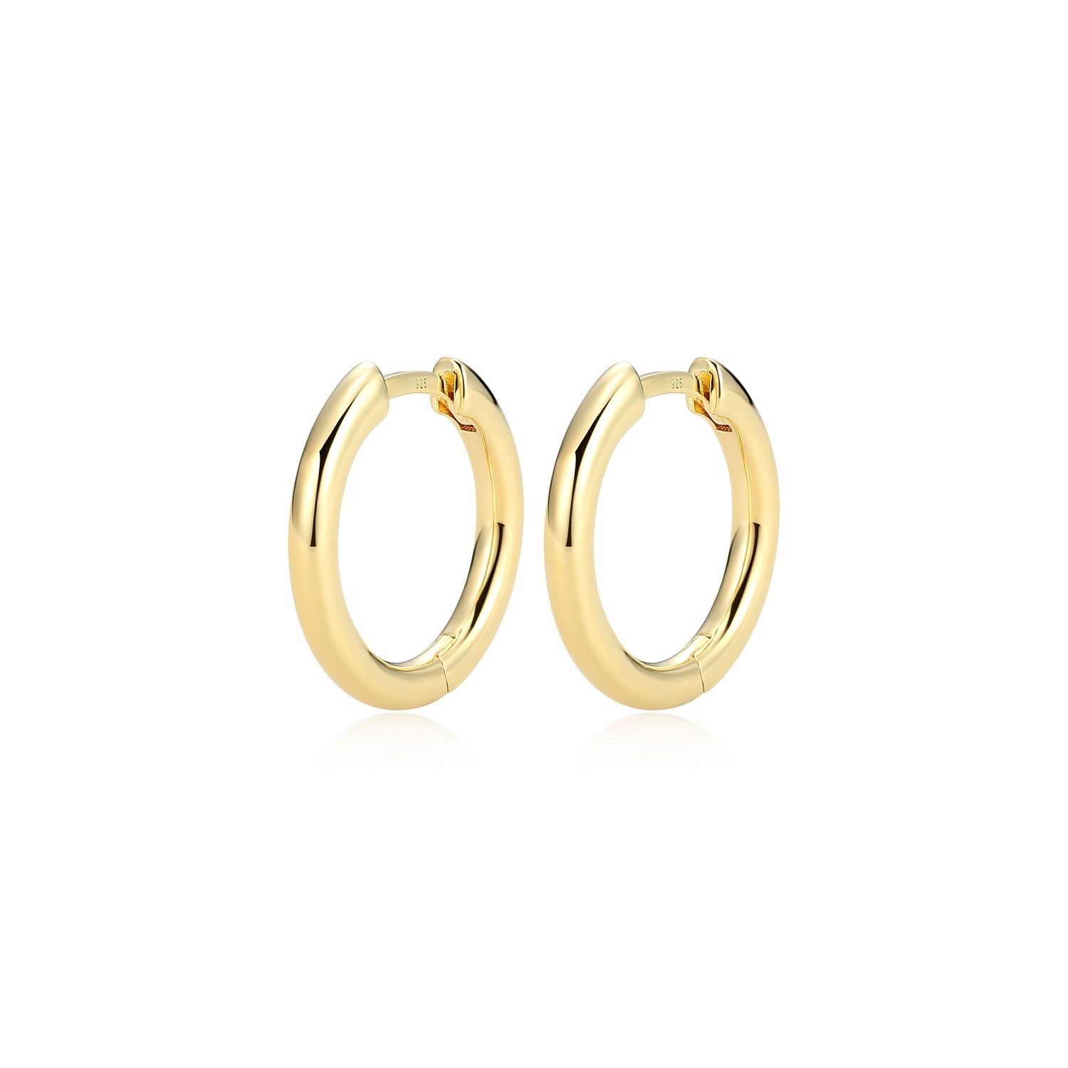 Reign Sterling Gold Plated Endless Huggie Hoop Earrings 32AUPGA00N