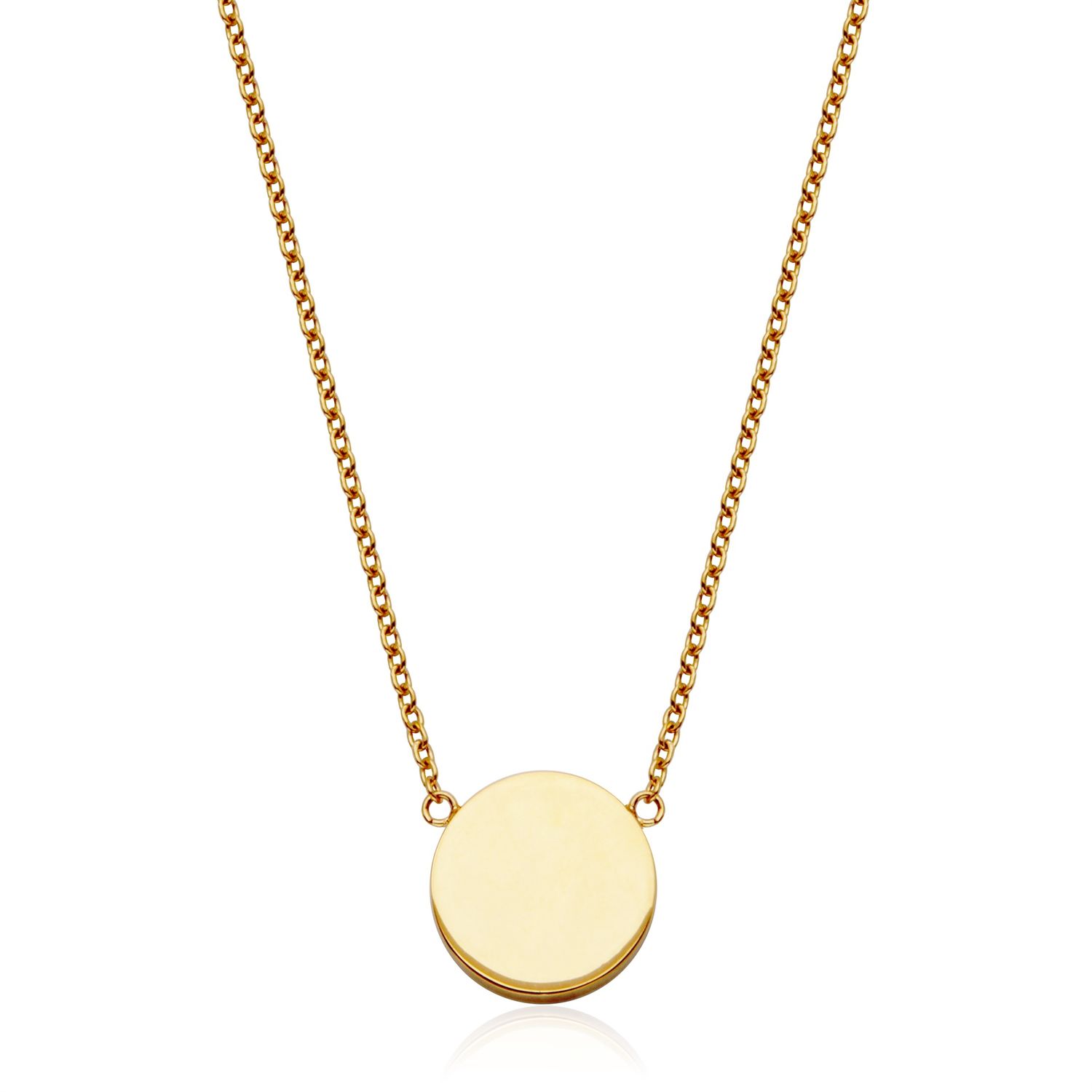SteelX Necklace Stainless Steel - Gold Plated Round Disc T0XG580217