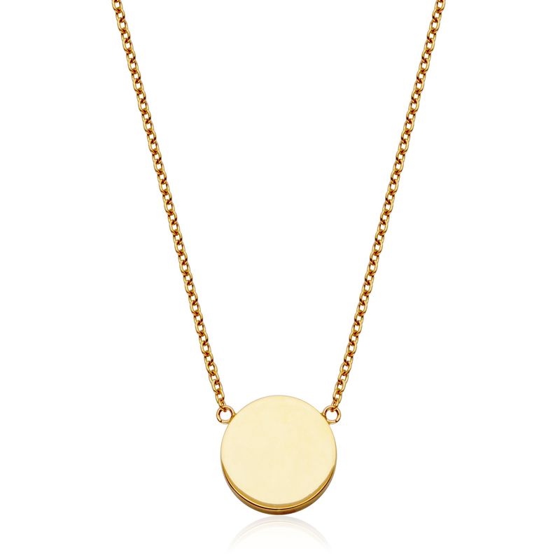 SteelX Necklace Stainless Steel - Gold Plated Round Disc T0XG580217
