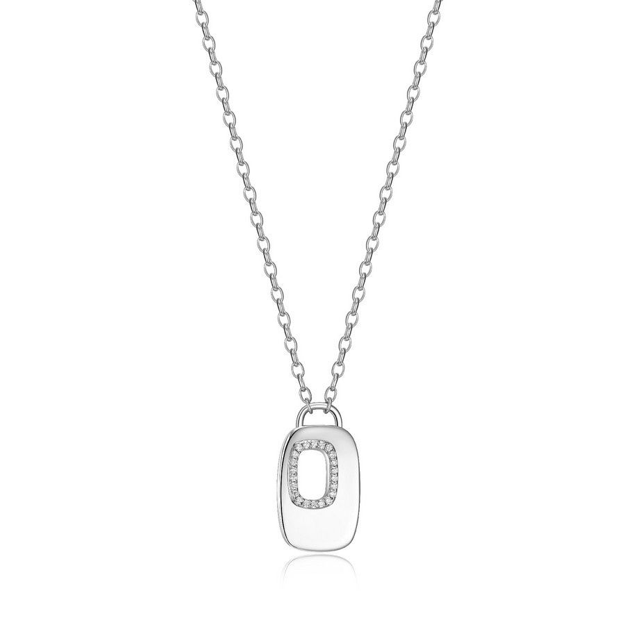 ELLE Sterling Silver Lookout Cushion Rectangle Necklace R0LBYE0046