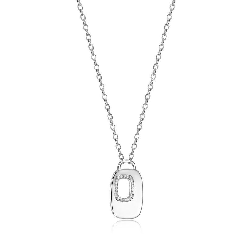 ELLE Sterling Silver Lookout Cushion Rectangle Necklace R0LBYE0046