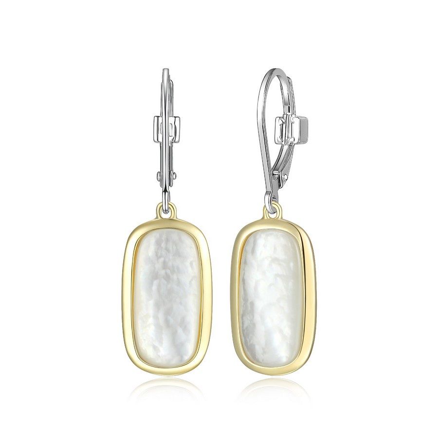 ELLE Sterling Silver Allure 2-Tone Mother of Pearl Earrings 32LCRYA903