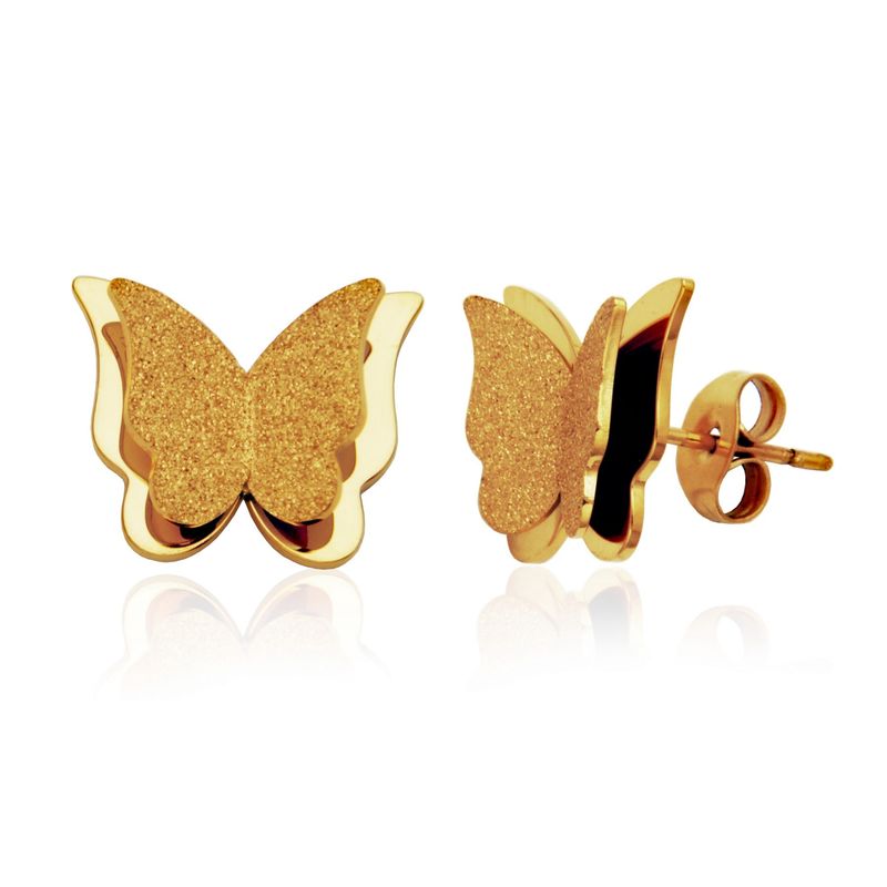 SteelX Earrings Stainless Steel - 3D Shimmering Butterfly Stud T2XH200200