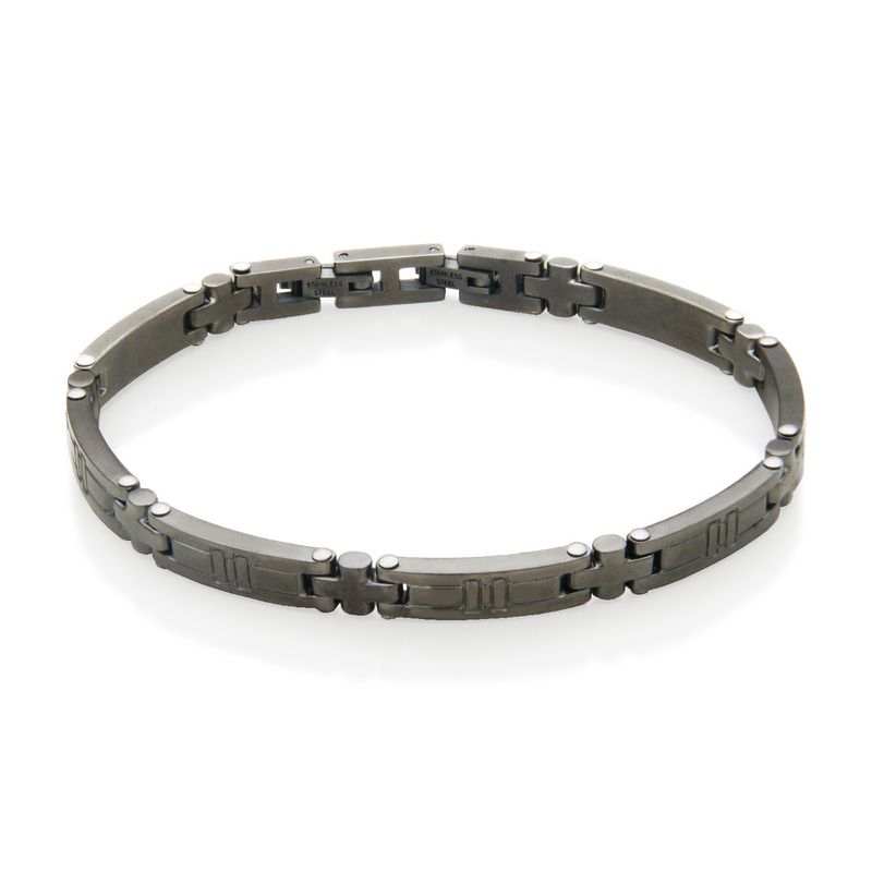 SteelX Bracelet Stainless Steel - Gun Plated Adjustable Link T1XH380580