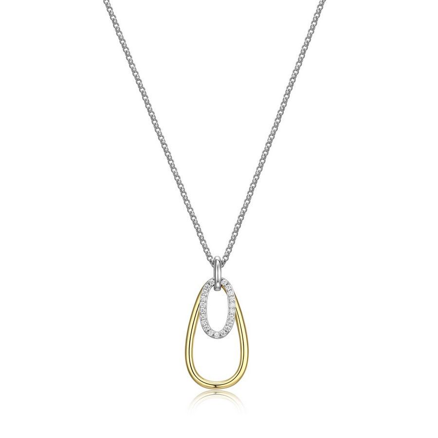 ELLE Sterling Silver Circadia Oval Necklace R0LBVN9746