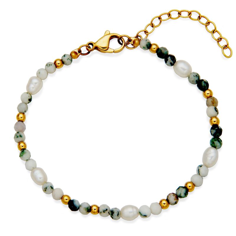 SteelX Bracelet Stainless Steel - Gold Plated Fresh Water Pearl T1XH120268