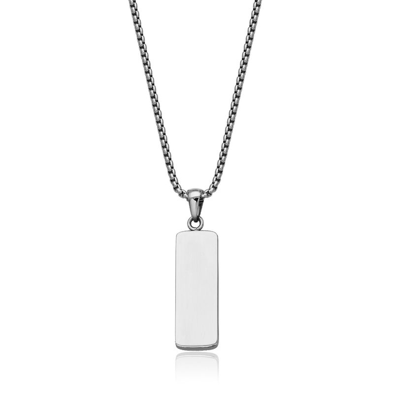 SteelX Necklace Stainless Steel - Dog Tag Slim 22" T3XH530122