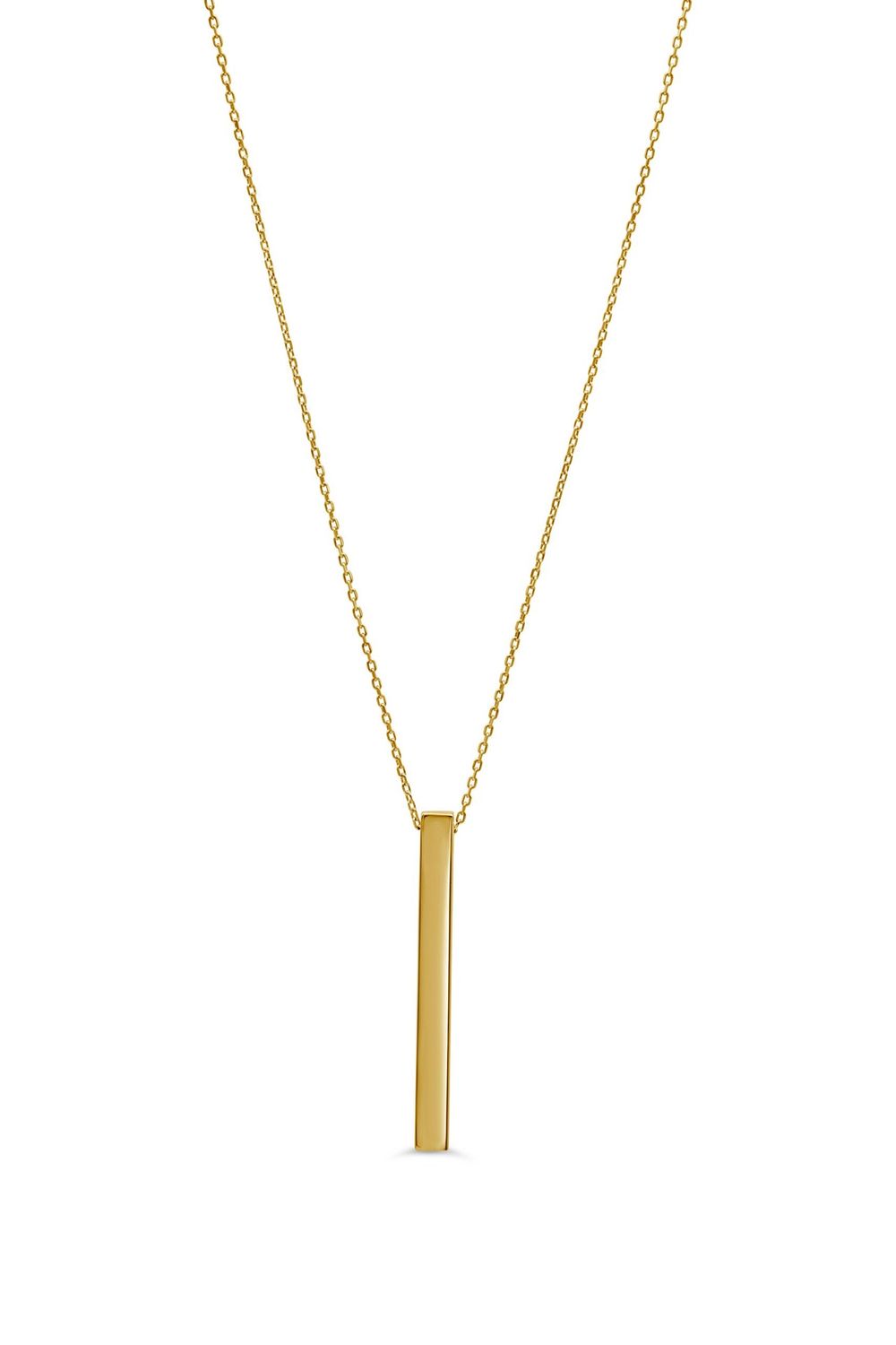 Bella 10K Yellow Gold Monogram Chain - 3D Bar 18" 3421