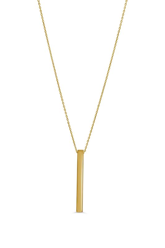 Bella 10K Yellow Gold Monogram Chain - 3D Bar 18" 3421