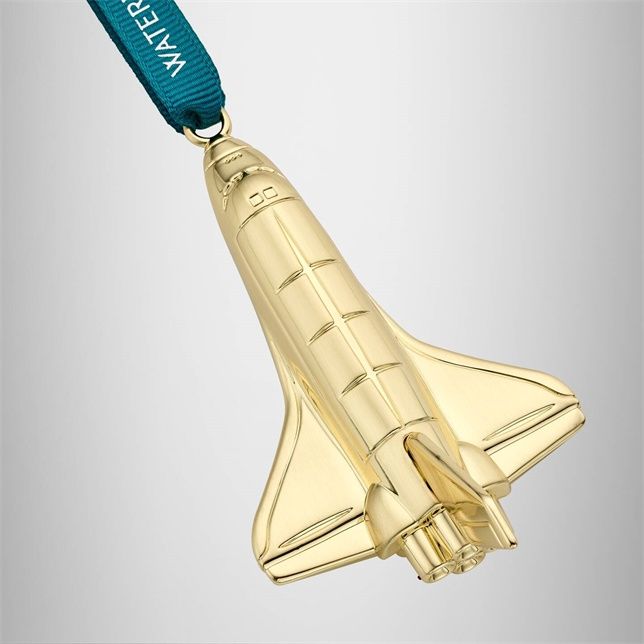 Gold Rocketship Ornament
