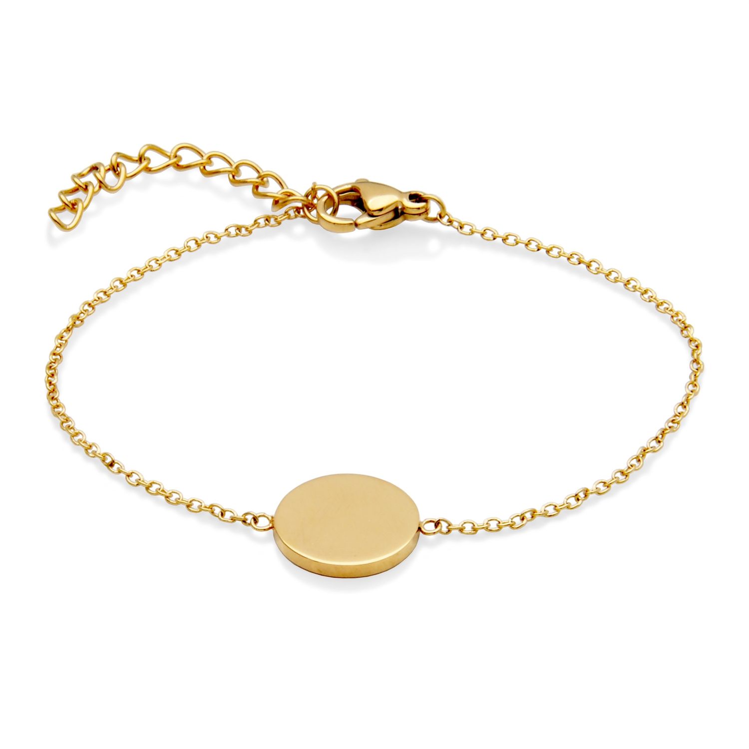 SteelX Bracelet Stainless Steel - Gold Plated Disc T1XG580265