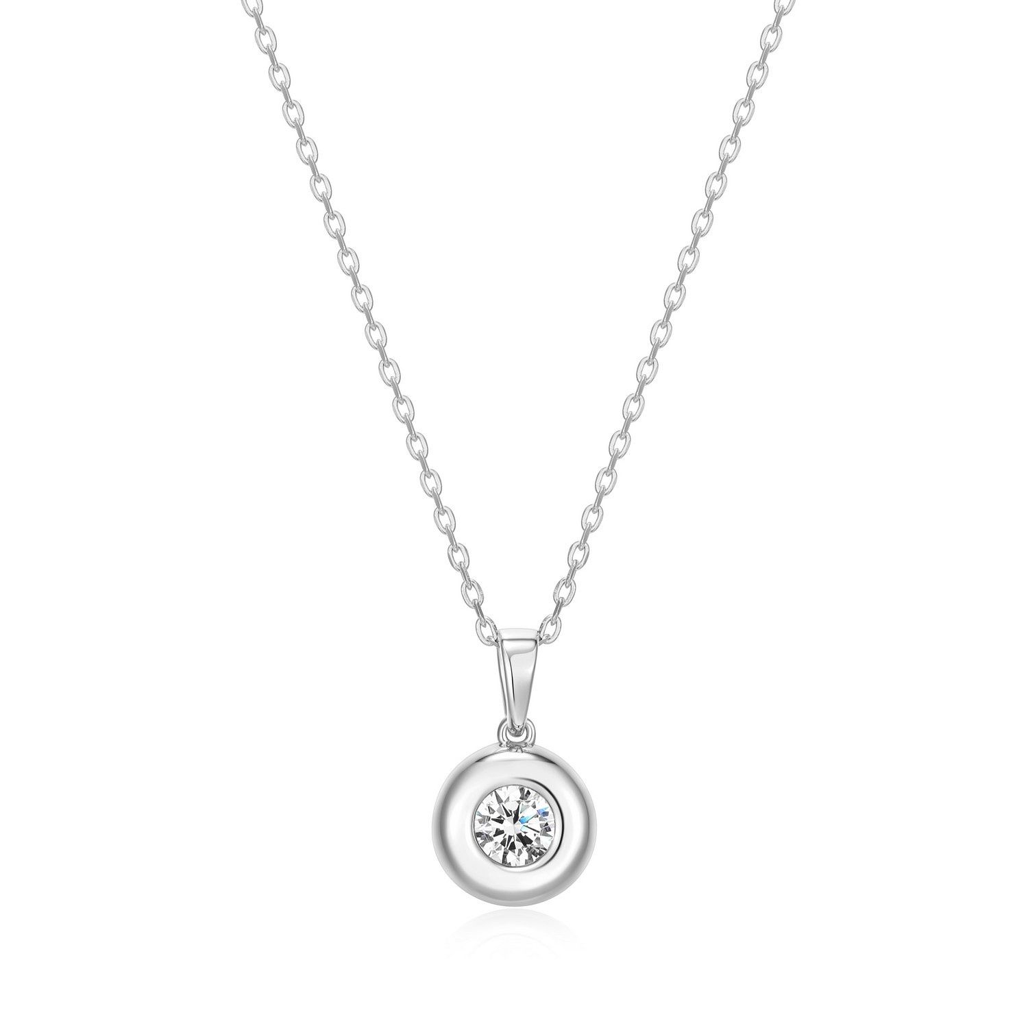 Reign Sterling Silver Cubic Zirconia Bezel Necklace R3AXKZ00ZZ