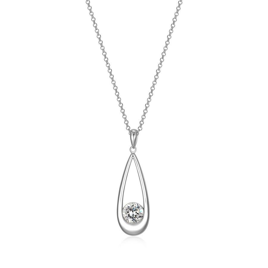 Reign Sterling Silver Long Pear Drop Necklace R3AWY000Y1