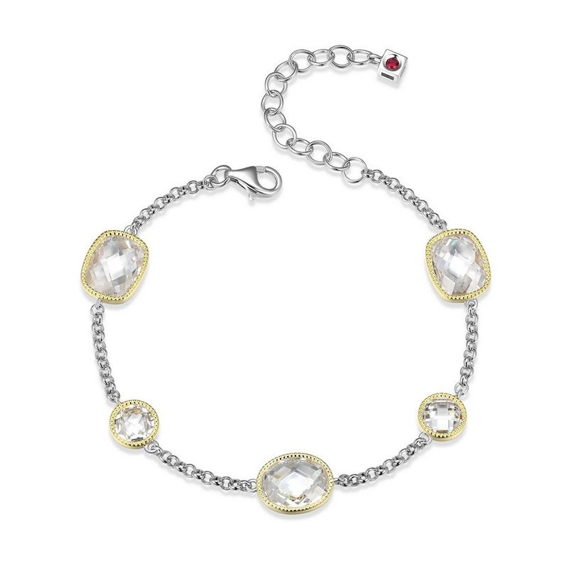ELLE Two-Tone Sterling Silver Cubic Zirconia Bracelet R1LAQ6974Q Essence