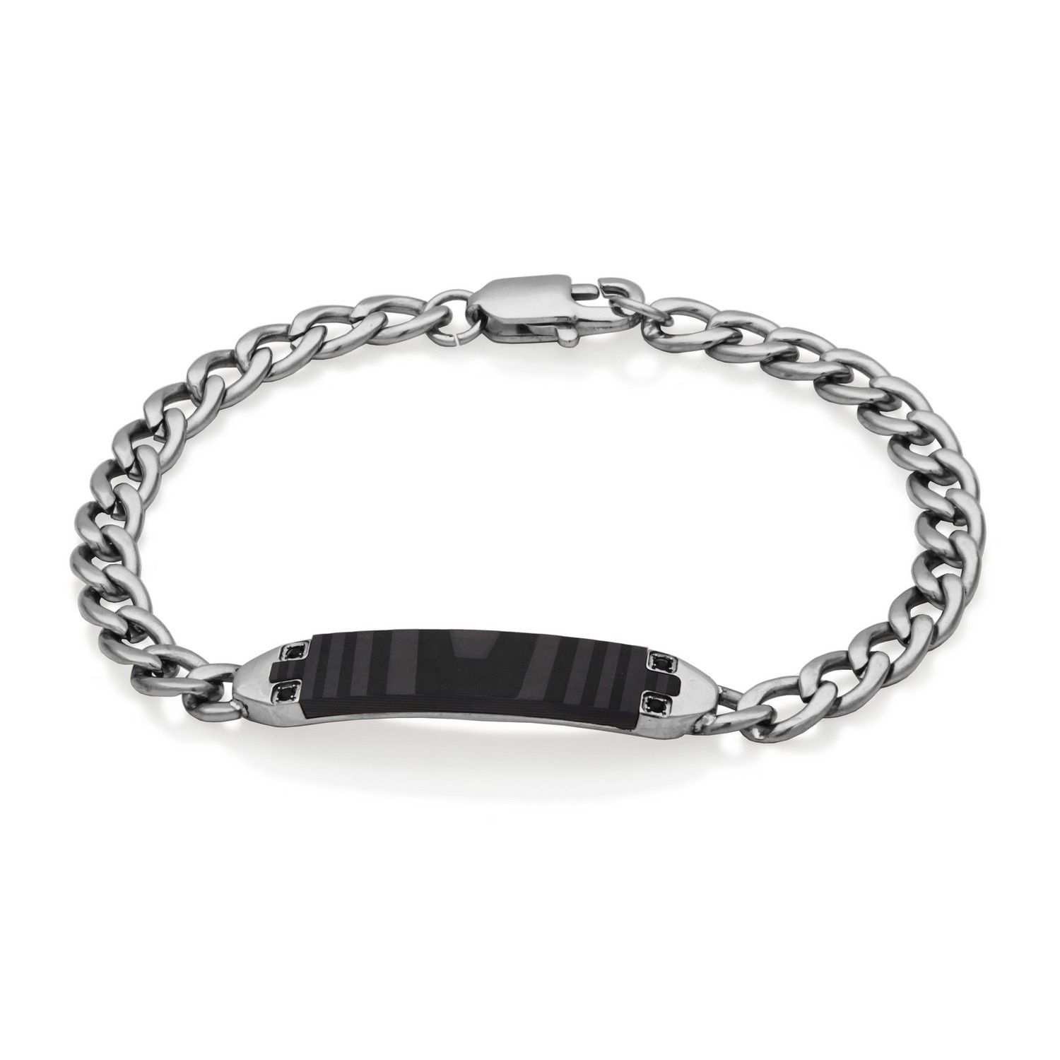 SteelX Bracelet Stainless Steel - ID Matte Carbon Fiber T1XJ190180
